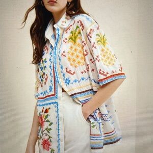 Farm Rio Cross Stitch Shirt